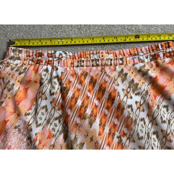 Passport Women's Orange Geometric Pull Up Maxi Lined Preppy Skirt Sz Medium NWT - Picture 10 of 13